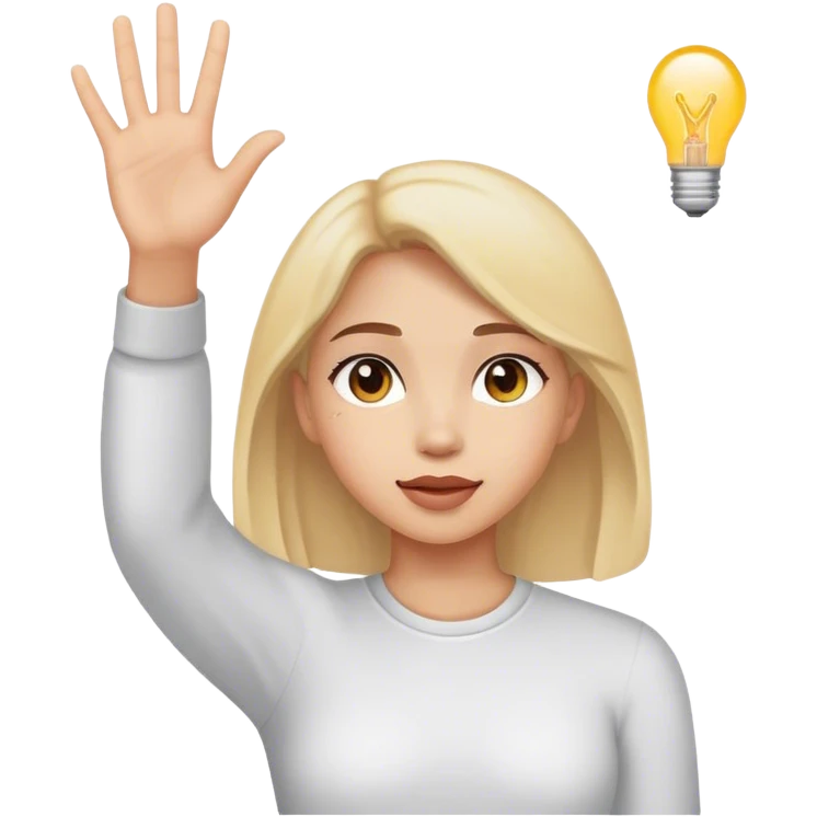girl, hand up emoji