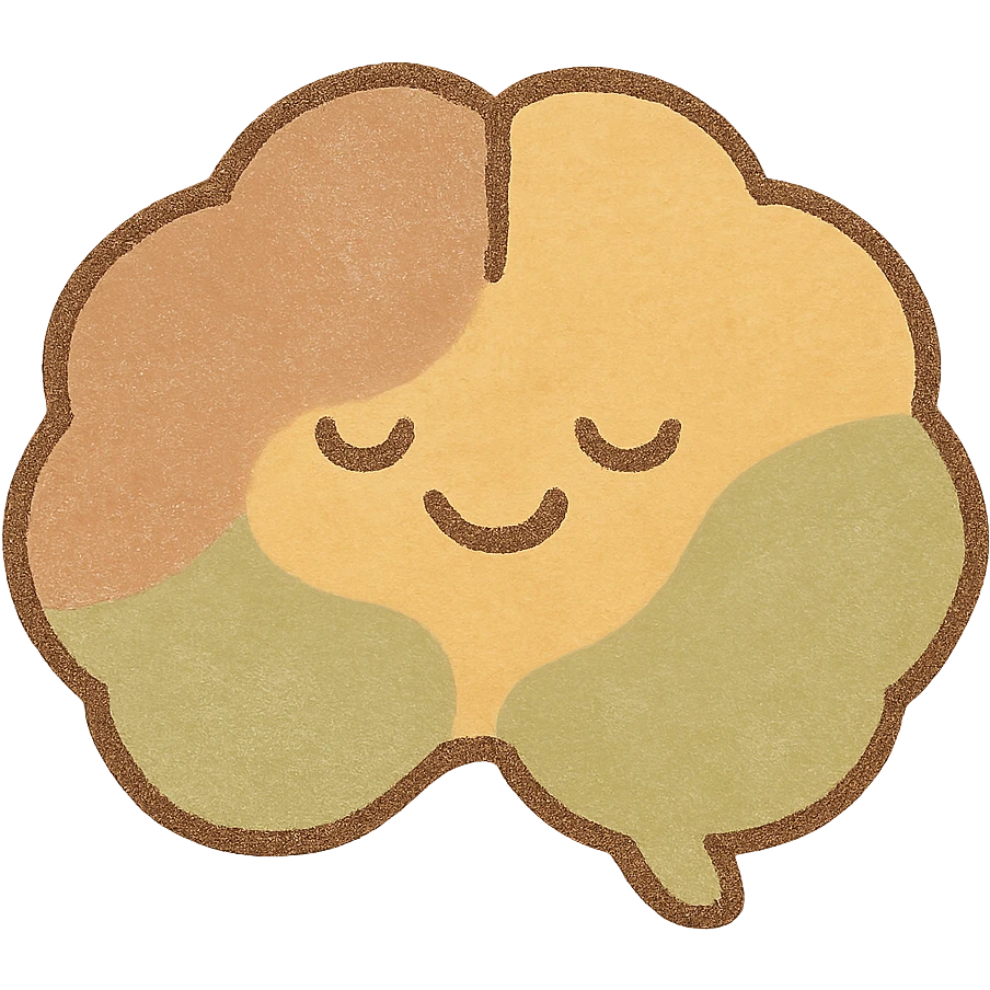 smooth brain, cartoon style, colorful, simple shapes, friendly and approachable emoji