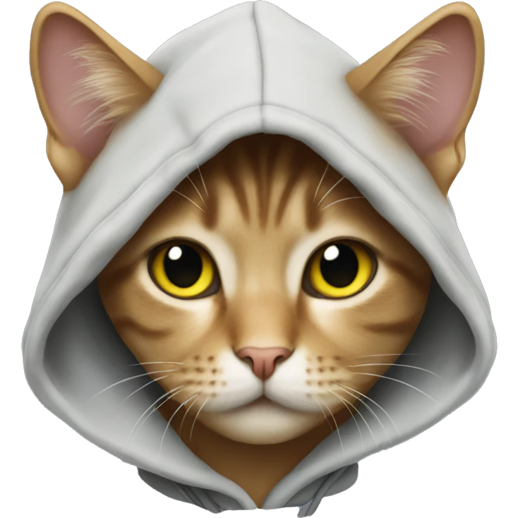 Cat wearing in hoody emoji