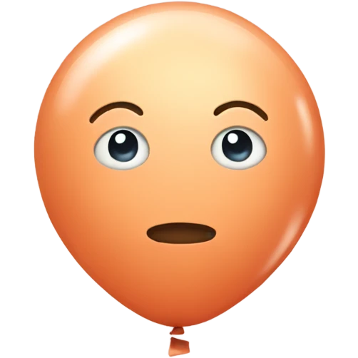 Peach colored balloon emoji