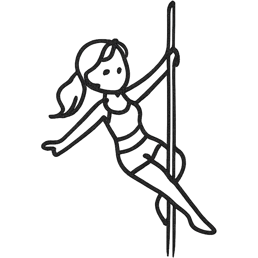 A girl doing pole dance emoji