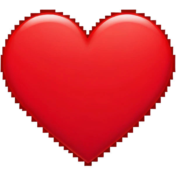 A pixel art emoji of a heart, rendered in a retro 8-bit style with simple, bold colors. emoji