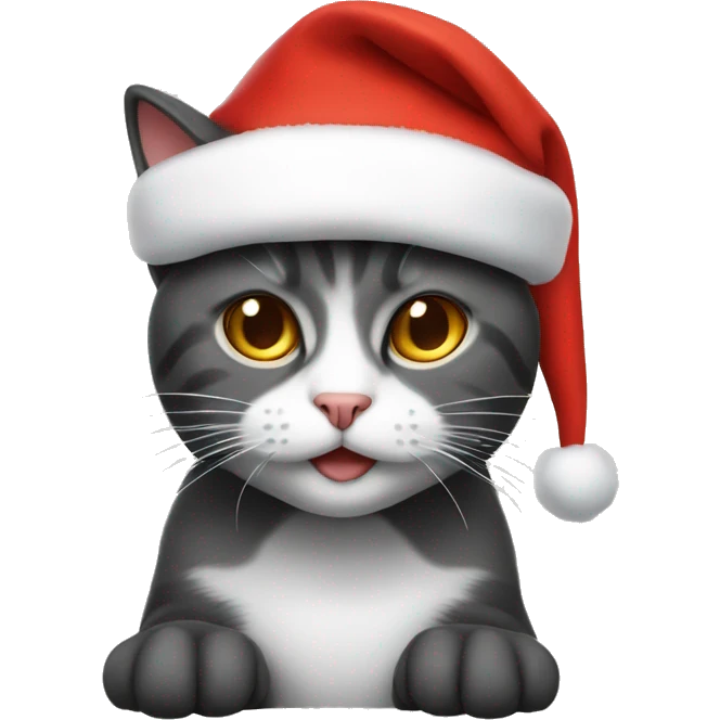 cat with santa’s hat emoji