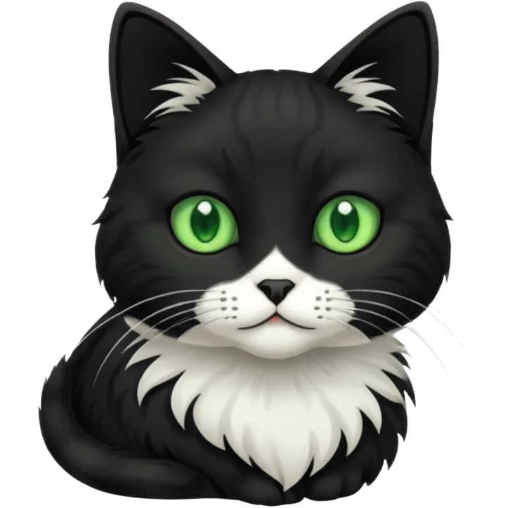 Gato preto com branco emoji