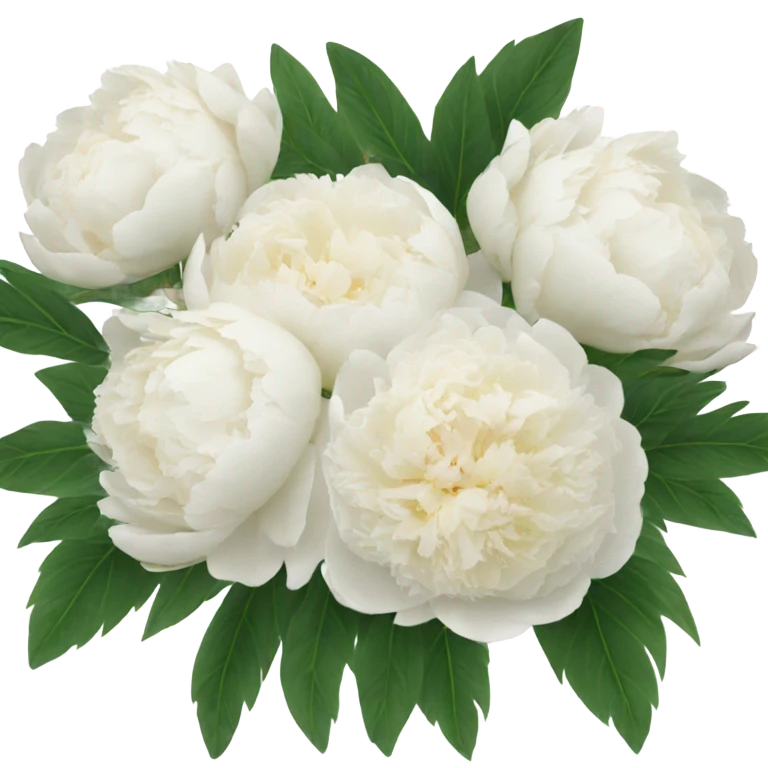 White peonies bouquet  emoji