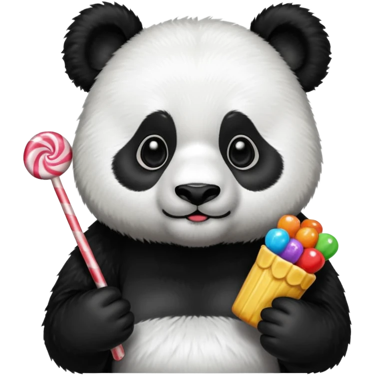 panda with candy emoji