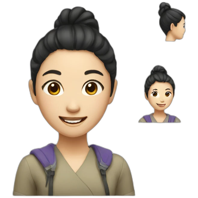 Asian girl smiling emoji