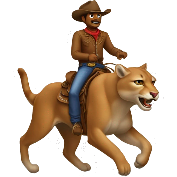 Cowboy riding a cougar  emoji