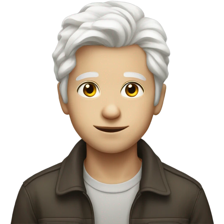 white haired boy portrait emoji
