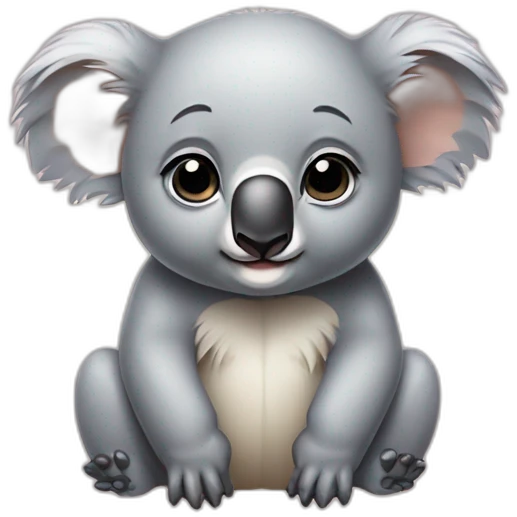 Baby koala with a sad face emoji