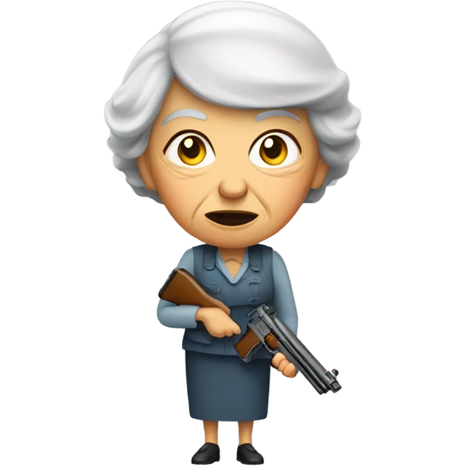Old lady with a gun emoji