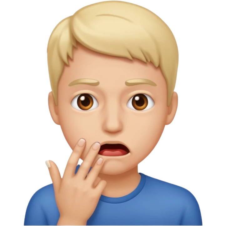 Nervous nail bitting emoji