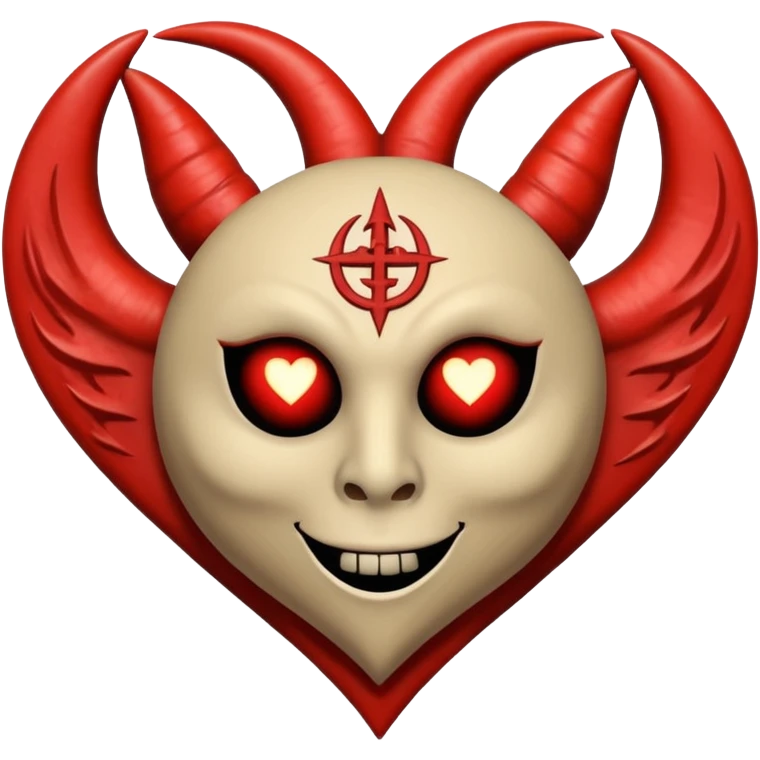 beige heart satanic emoji