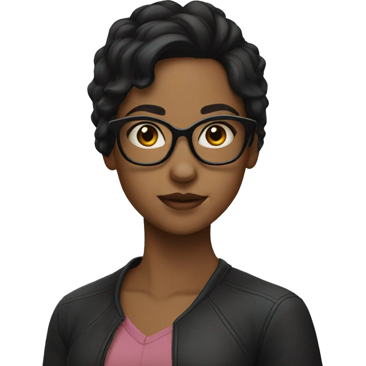 girl with glasses and dark hair emoji