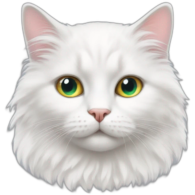 white fluffy cat with heterochromia emoji