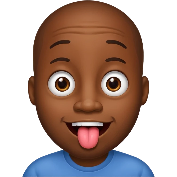 Cute big black man with tongue out and big eyes emoji