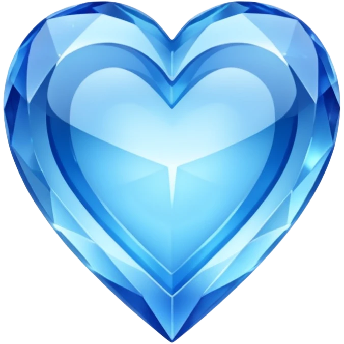 Blue completely  chrystalised heart  emoji