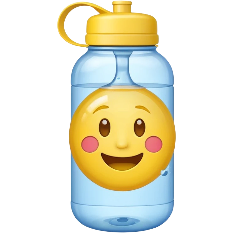 Emoji yellow stuck in a water bottle emoji