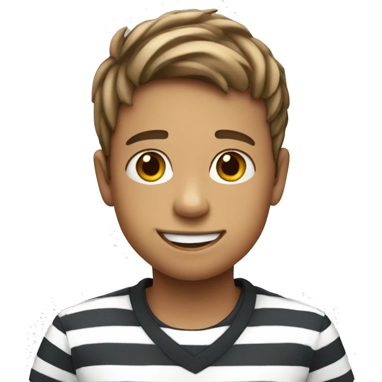 smiling boy in striped shirt emoji
