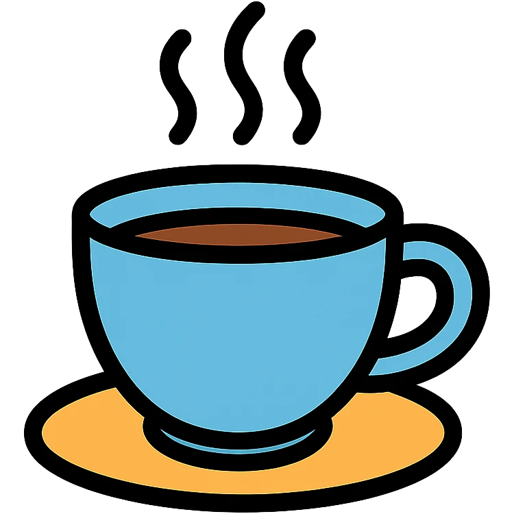 Cup of Coffee in the style of an icon emoji