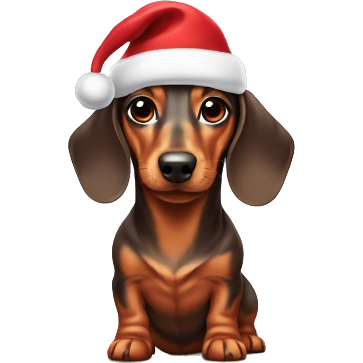 Dachshund with a Christmas hat  emoji