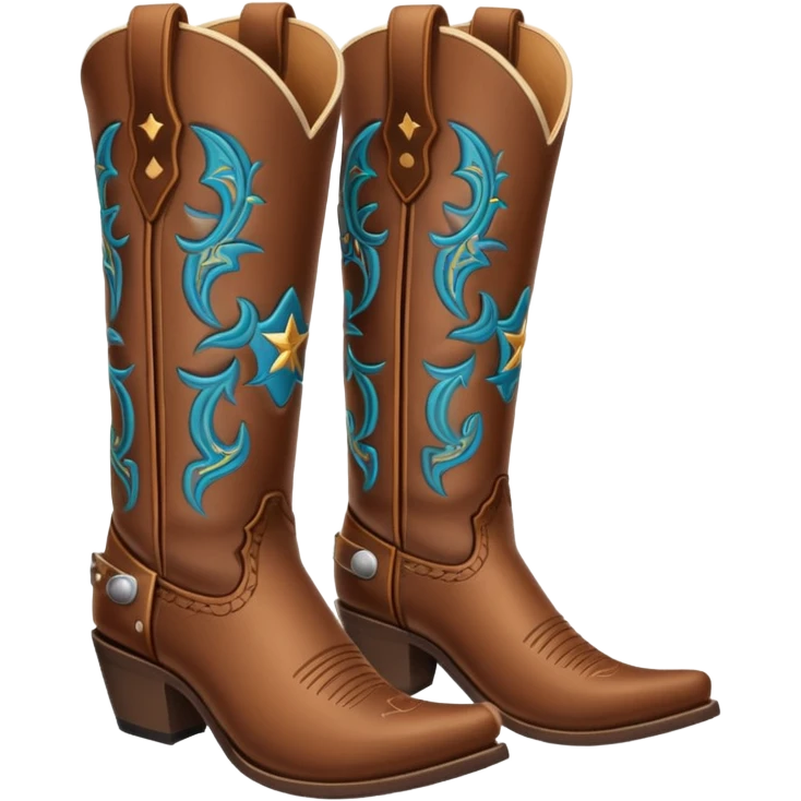 Can you make an outline of a pair of classic cowboy boots emoji