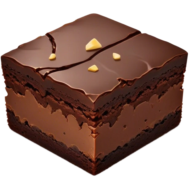 Cinematic Realistic Brownies, rich and dense with a deep chocolate hue, slightly cracked on top revealing the fudgy center, soft light reflecting off the warm surface, a few crumbs scattered around, glowing with an indulgent and comforting texture. emoji