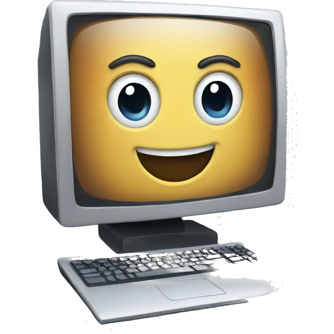 A happy computer emoji