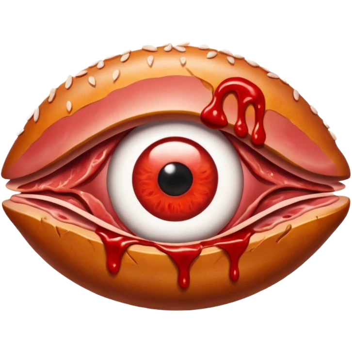Eye on meat emoji