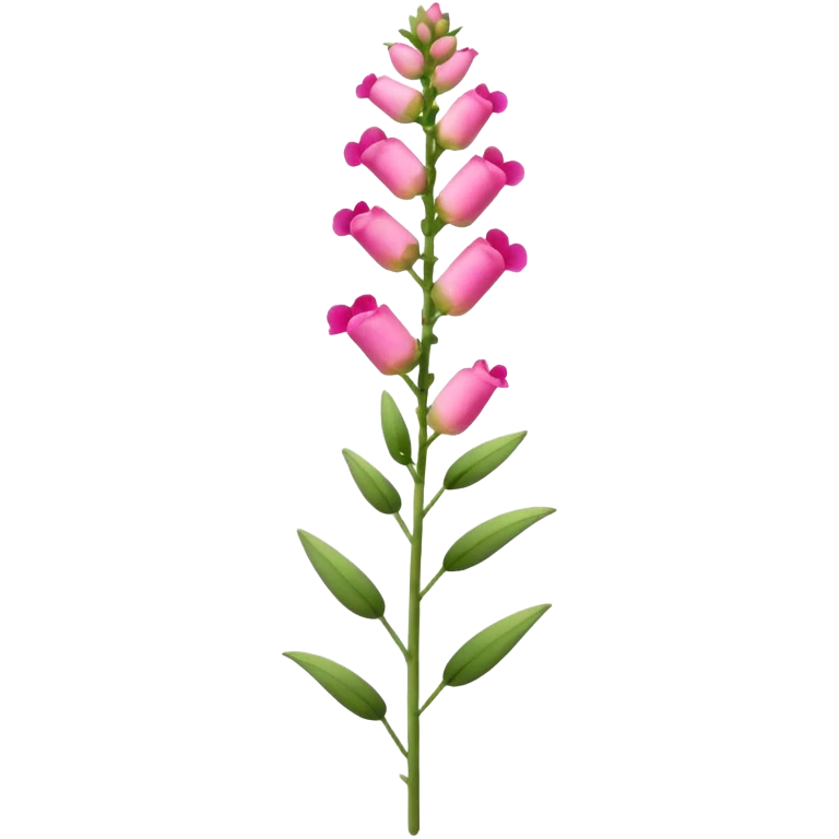 single pink Snapdragon, straight stem emoji