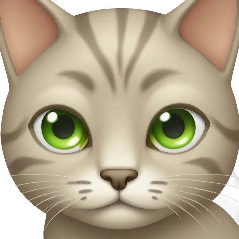 Beige cat with green eyes long hair curve nose angry face emoji