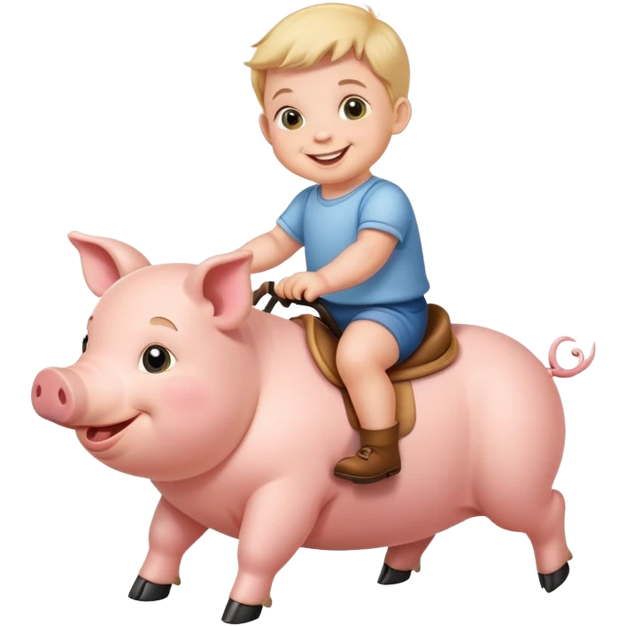 Baby riding a pig emoji