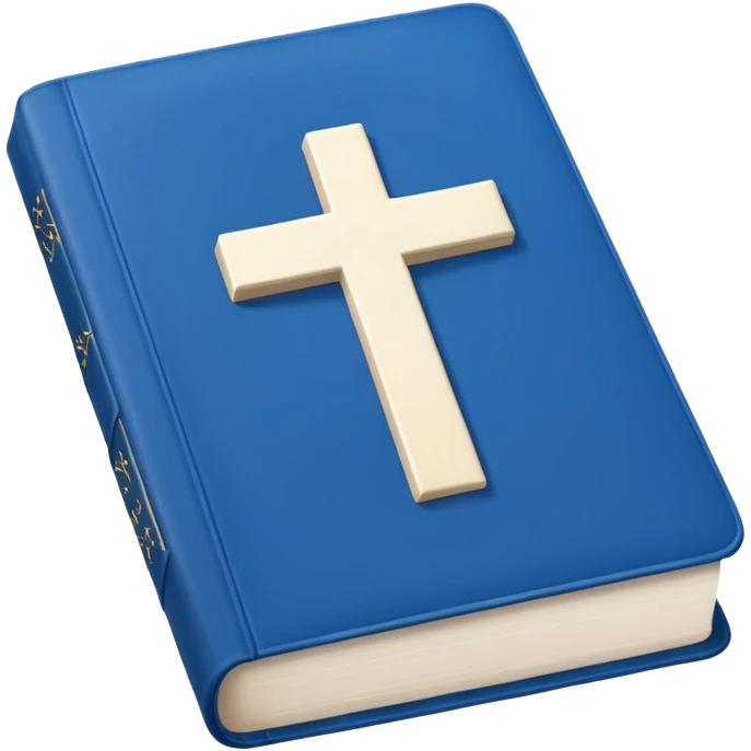 Blue Bible smooth with white cross emoji