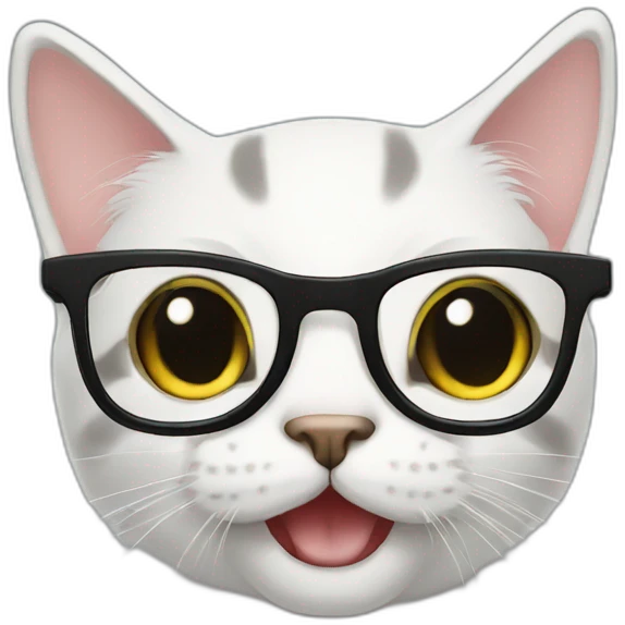 Cat black smile glasses emoji