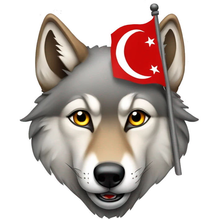 wolf with turkish flag as background emoji