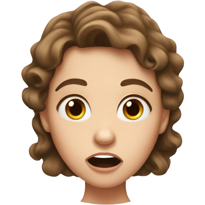 shocked wavy brown-hair white girl  emoji