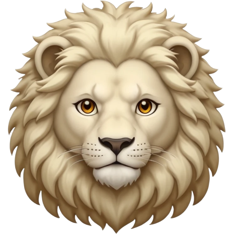 White lion with light brown eyes emoji