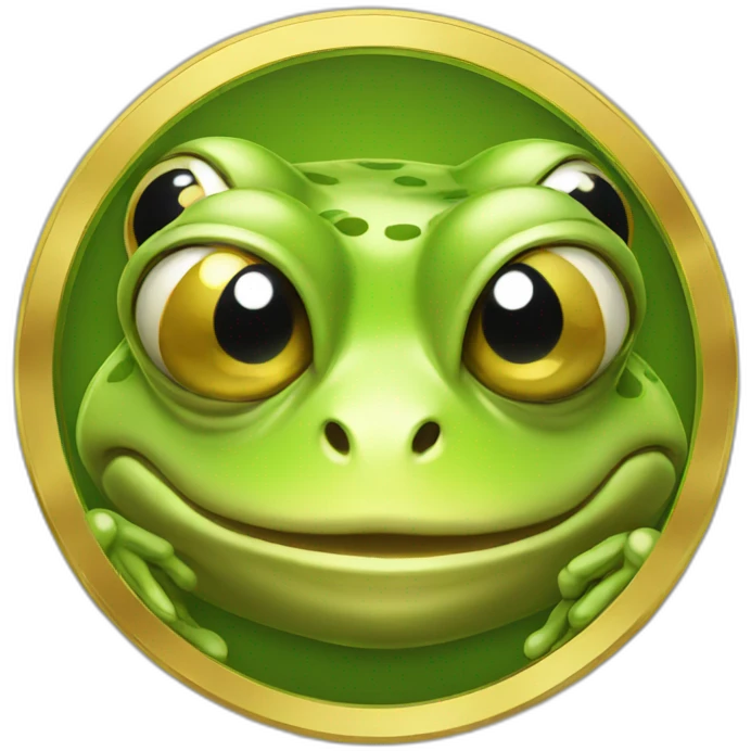 frog face gold coin  emoji