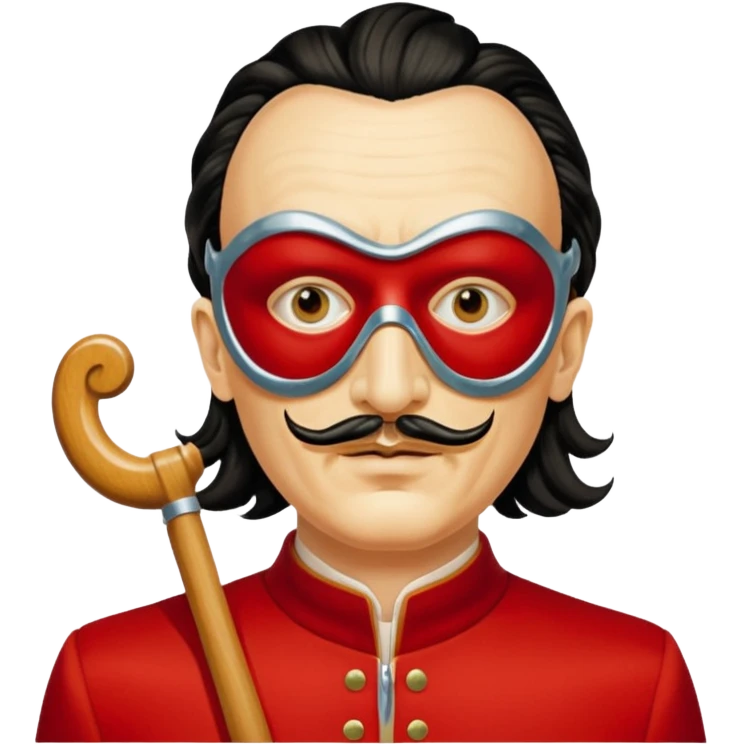 Emoji de la película La casa de papel máscara y la ropa rojo y la máscara color crema  realista  emoji