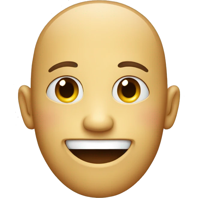 Smiley face with a huge smile and no eyelids and no eyebrows a beard emoji