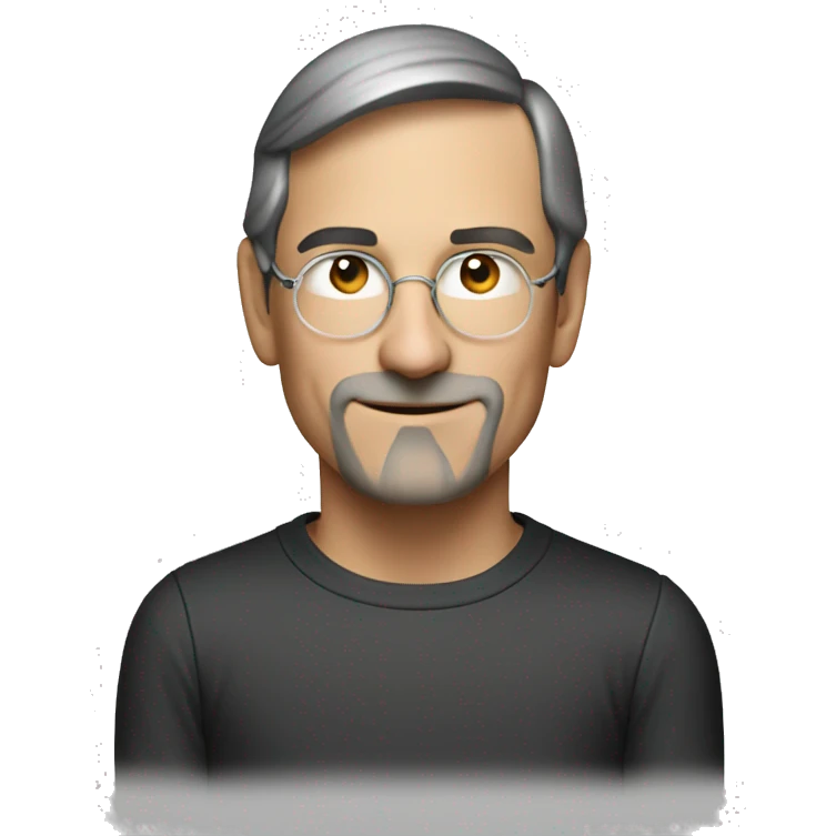  young Steve jobs is happy emoji