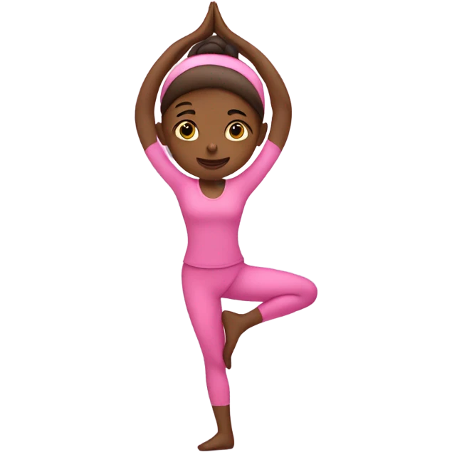 Yoga girl in pink colour outfit emoji