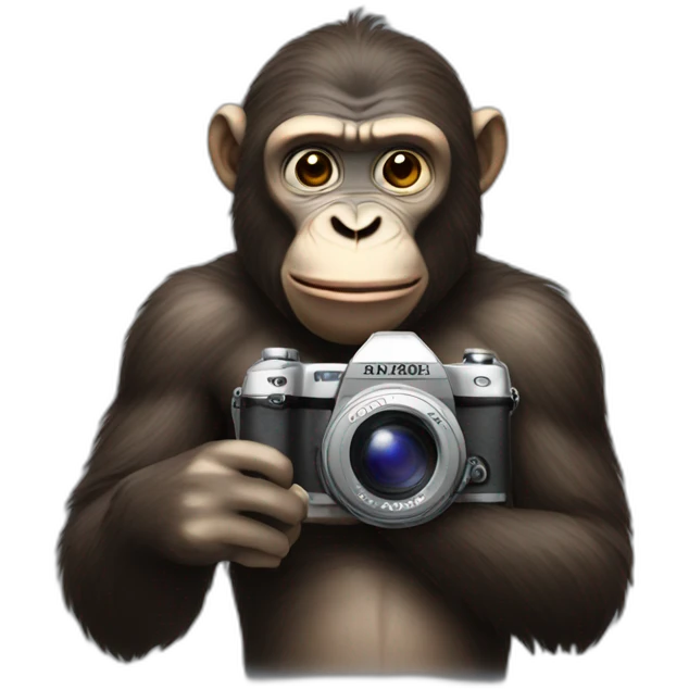 ape holding a camera emoji