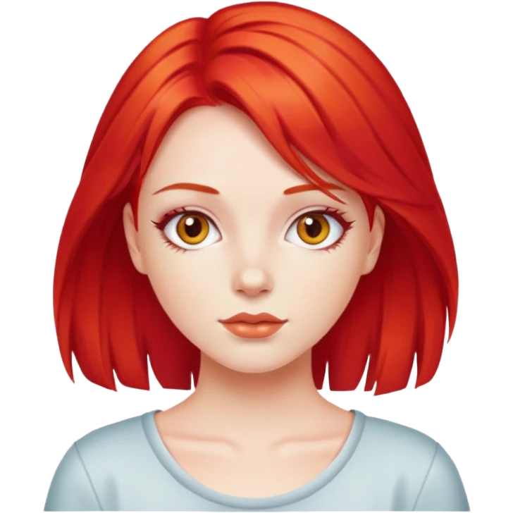 y2k fashion girl with bright red hair emoji