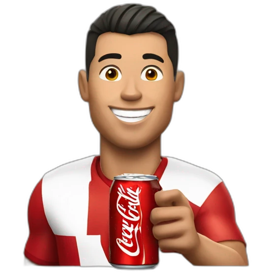 cristaiano ronaldo drinking coca cola emoji