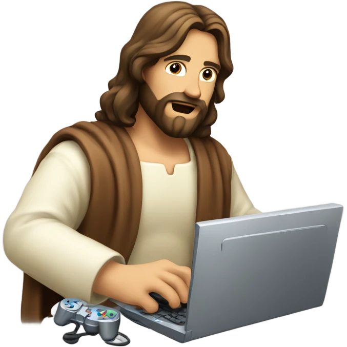 Jesus Christ playing videogames emoji