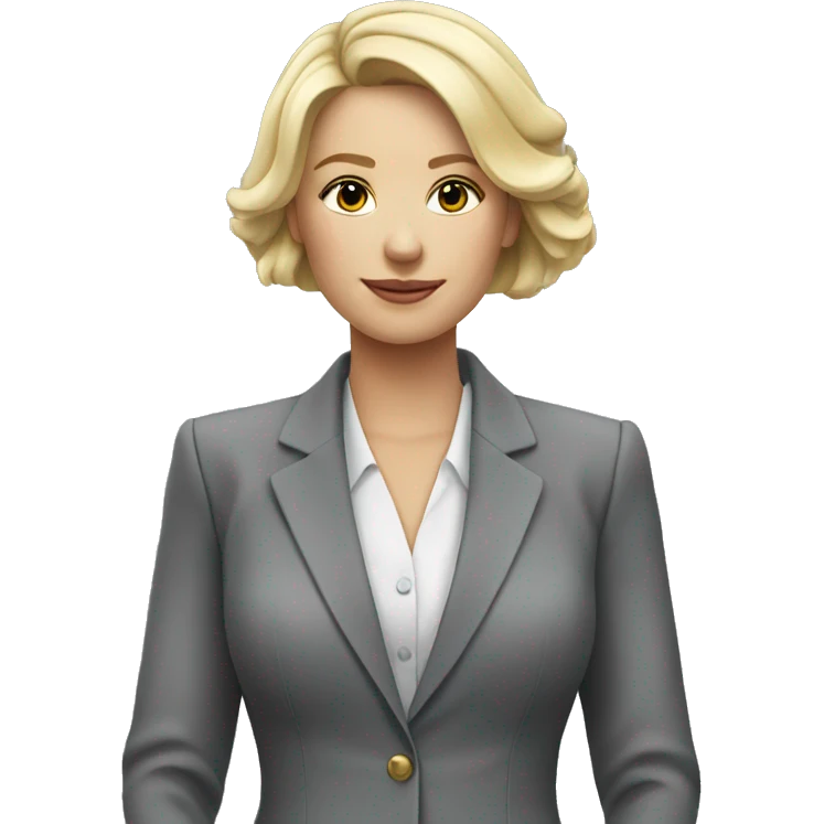Blonde jewellery seller in a grey suit emoji