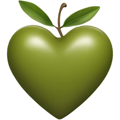 Olive color one heart emoji