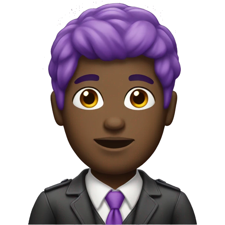 Gay black person with purple hair emoji