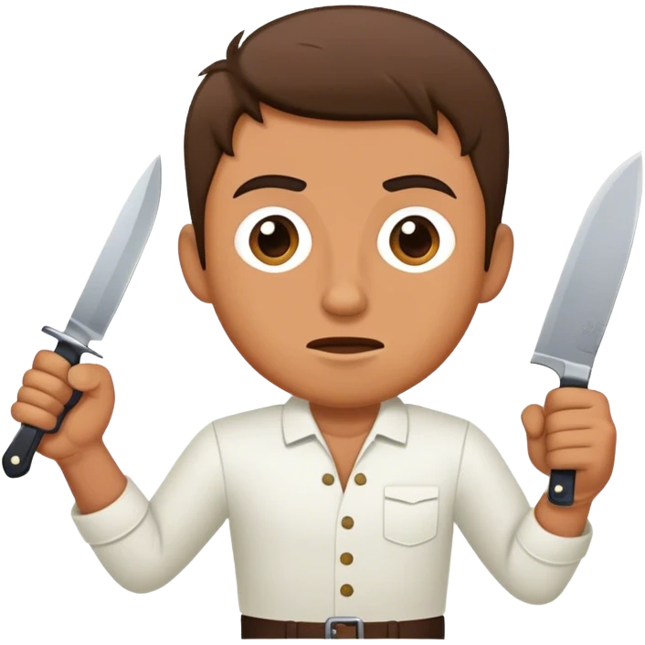 Guy doing sabrage with knife emoji